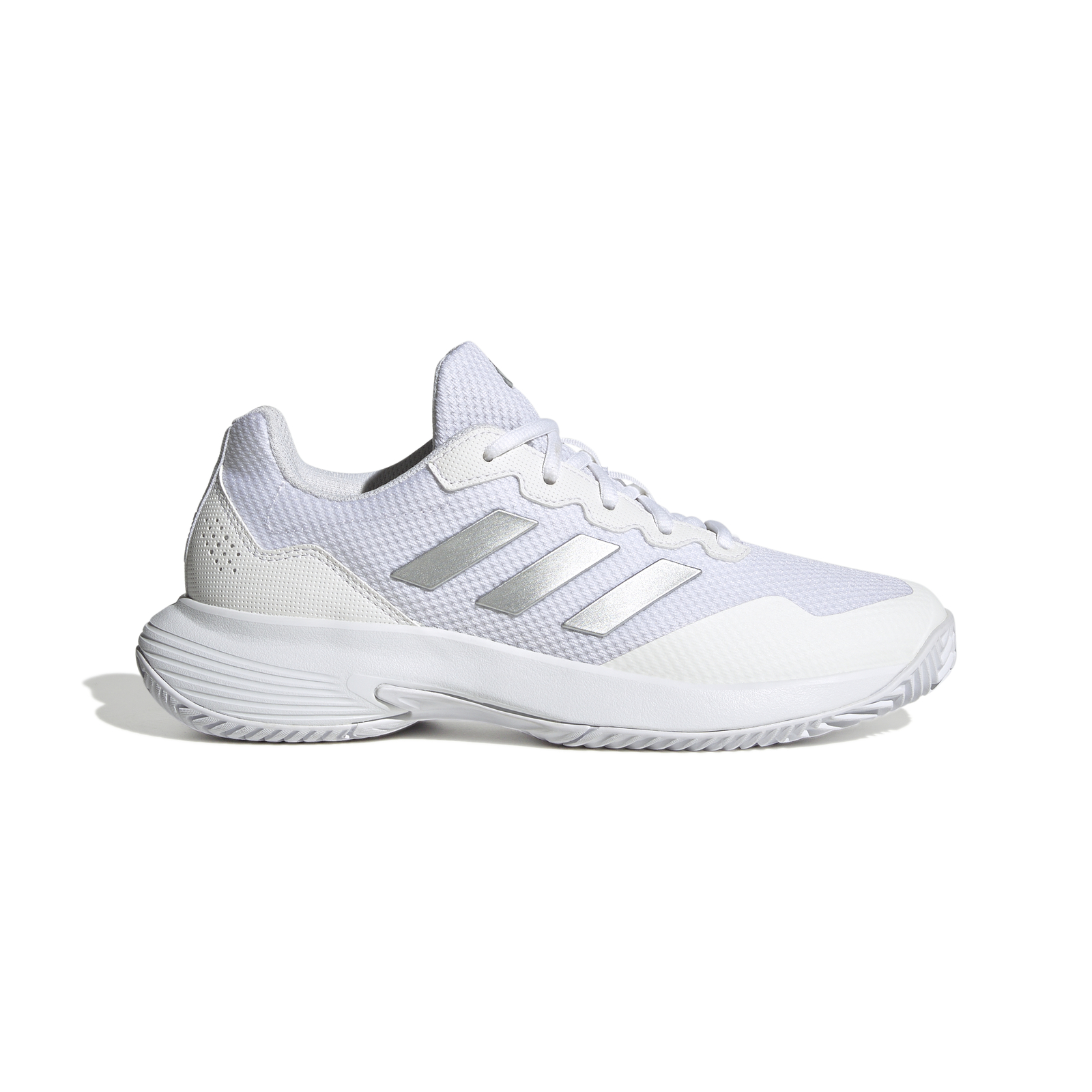 Adidas Women's GameCourt 2 Tennis Shoes, White/Silver/White / 7.5