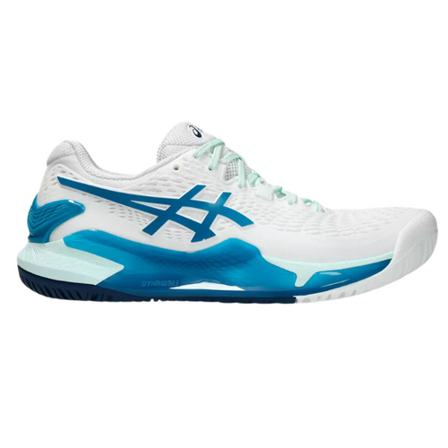 Asics Womens Gel Resolution 9 - White/Teal Blue [Size : US 6.5]