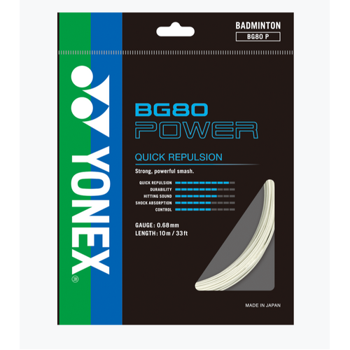 Yonex BG Power Badminton String Set - White