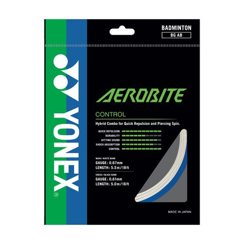 Yonex Aero Bite Badminton String Set - White/Blue