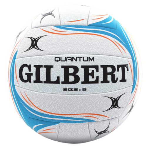 Gilbert Quatum Match Netball (White/Blue/Orange) - Size 5