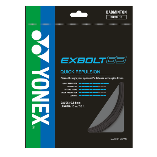 Yonex Exbolt 63 Badminton String Set - Black