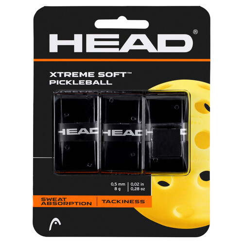 Head Xtreme Soft Pickleball Overgrips  3 Pack - Black