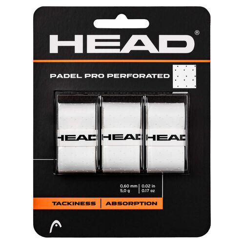 Head Padel Pro Perforated 3Pk Overgrips - White