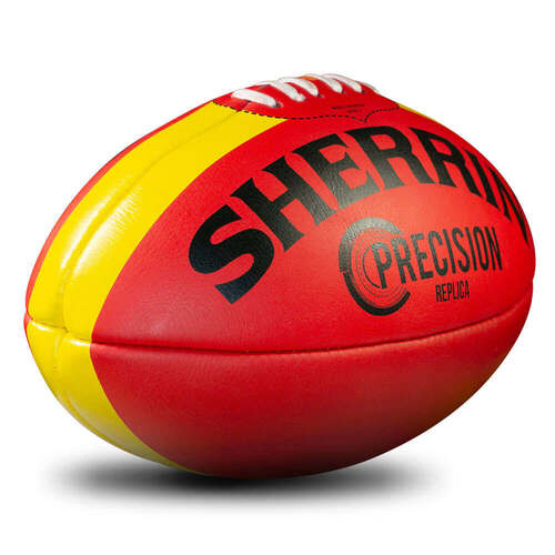 Sherrin Precision Leather Replica Training Ball - Red/Yellow - Size 3