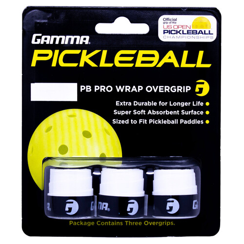 Gamma Pro Wrap Pickleball Overgrips 3 Pack  - White