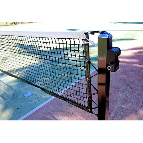 PHS Pickleball Court Net Posts (Pair) With Base Plate - Rachet Winder 